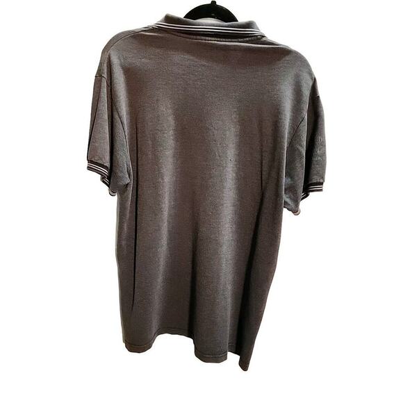Harley Davidson Polo Shirt Men's Medium Logo Embroidered Stripe Accent Gray - Picture 2 of 5